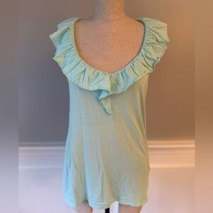 Lilly Pulitzer Light Blue Ruffled Tank Top